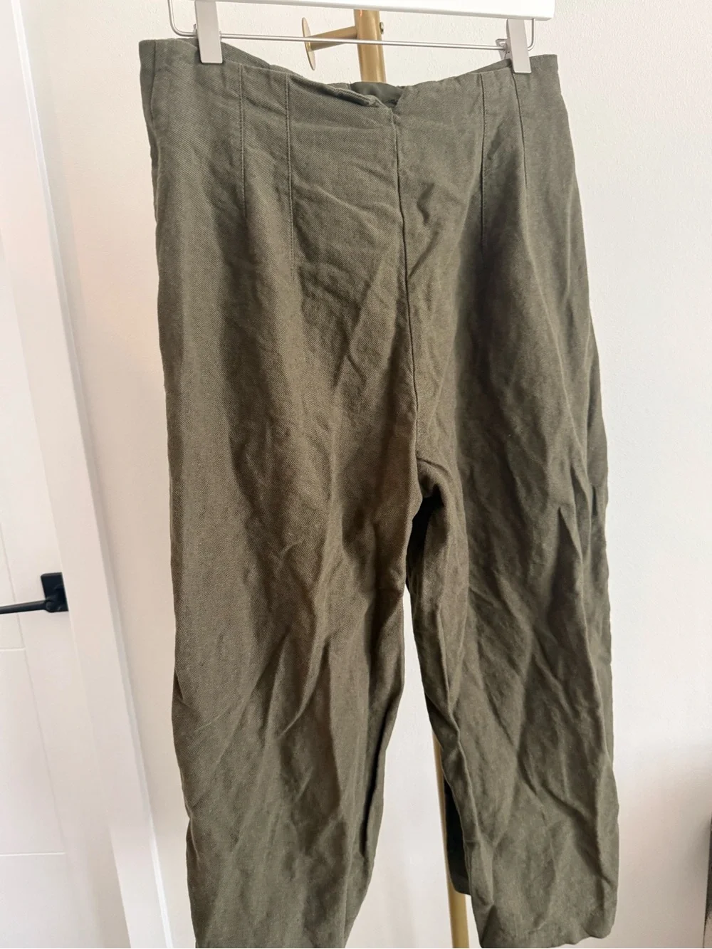 Zara women’s wide leg pants linen blend